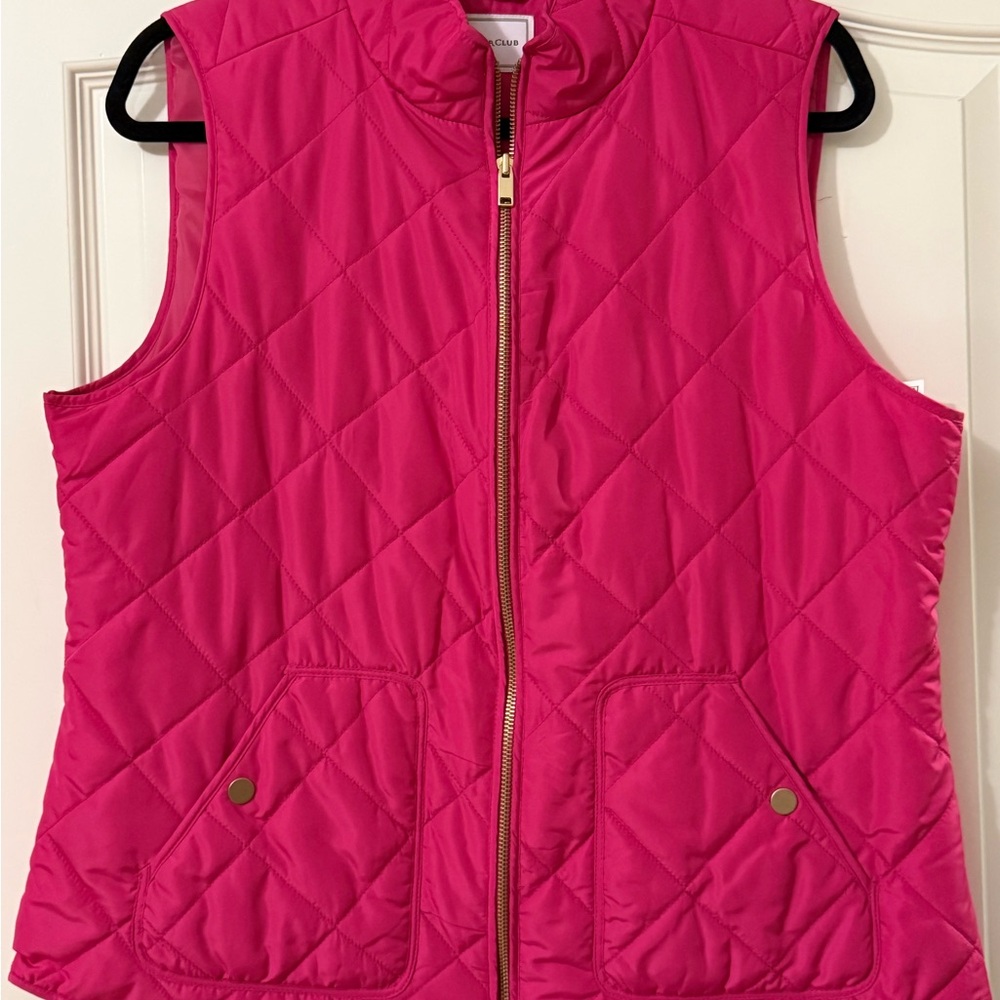 Charter Club Fuchsia Quilted Vest